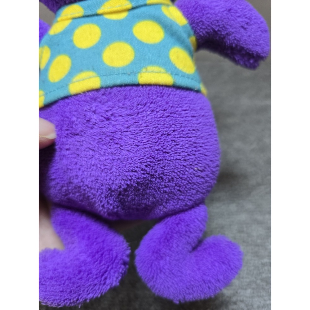 Sing A Ma Jigs Plush Purple Doll Blue Lips Polka Dot Shirt Sing A Ma Ling Tested - Picture 8 of 9
